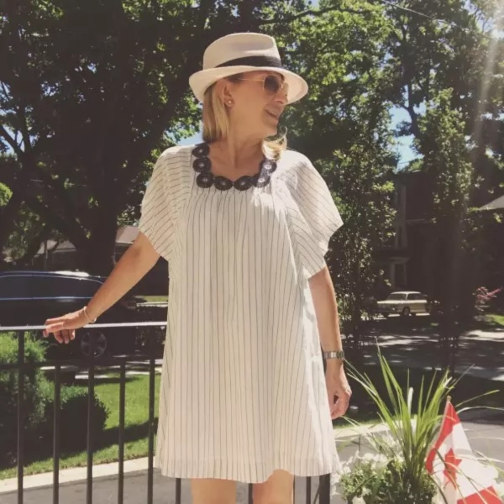 Madewell Embroidered Butterfly Dress in Stripe-only worn once!!